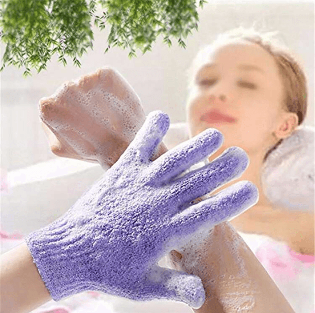 Z | 1pc Exfoliating Bath Cloth/ Shower Gloves, Body Scrubber