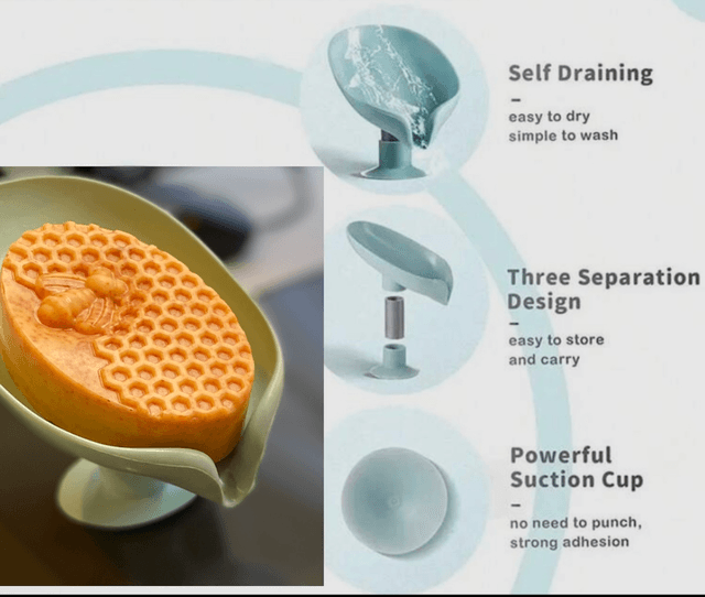 Vacuum Suction Cup Soap Tray (Gray or Green)