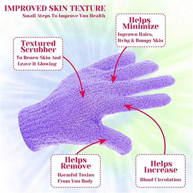 Z | 1pc Exfoliating Bath Cloth/ Shower Gloves, Body Scrubber