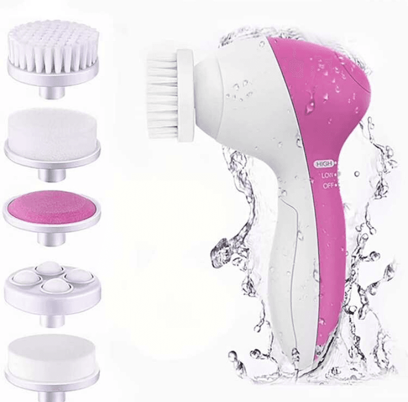 Electric Facial Cleansing Brush: 5-In-1 Deep Cleanse, Remove Blackheads, Exfoliate & Massage For Radiant Skin!